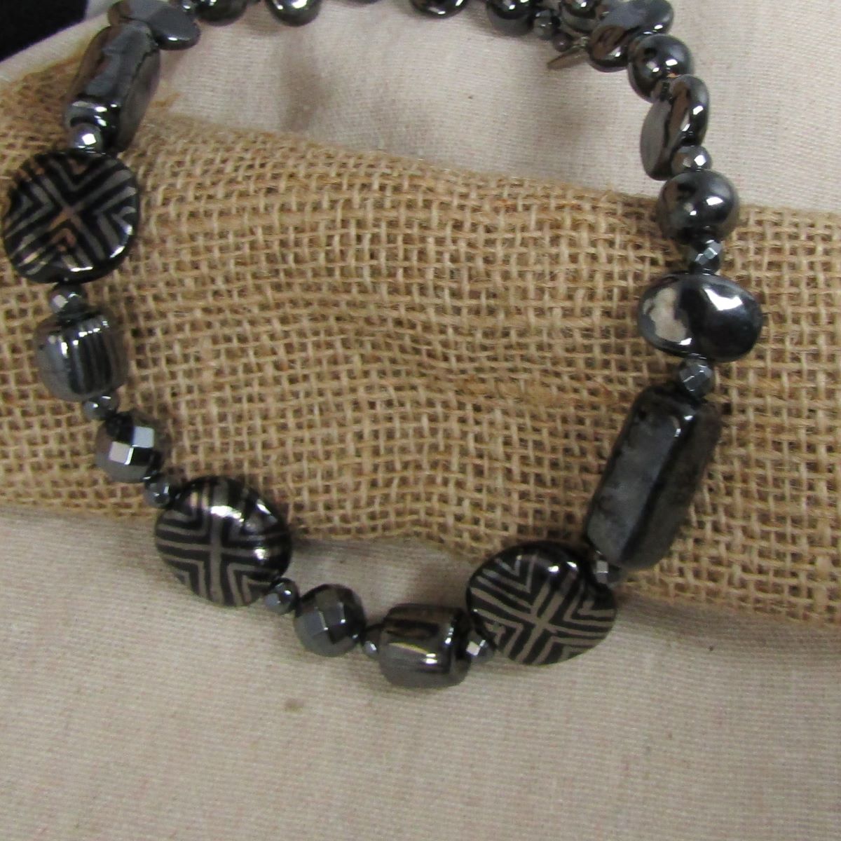 Big Bold Kazuri Black  Bead Necklace Fair Trade