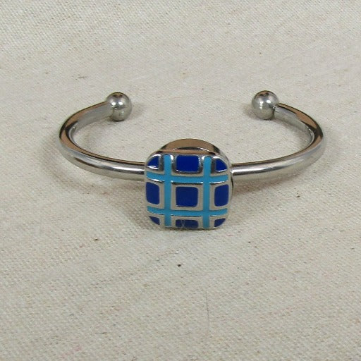 Blue on Blue Accent Bangle Bracelet - VP's Jewelry