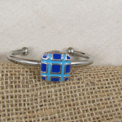 Blue on Blue Accent Bangle Bracelet - VP's Jewelry