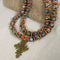 African Trade Bead Pendant Necklace Double Strand Beaded - VP's Jewelry