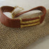 Light Brown Leather Choker Necklace in Wide Soft Supple Leather - VP's Jewelry
