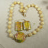 Yellow Gemstone & Handmade Artisan Bead Necklace & Earrings - VP's Jewelry  