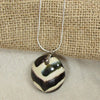 Fair Trade Black & Cream Handmade Kazuri Bead Pendant Necklace - VP's Jewelry