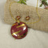 Red & Gold Kazuri Handmade Pendant Necklace & Earrings - VP's Jewelry