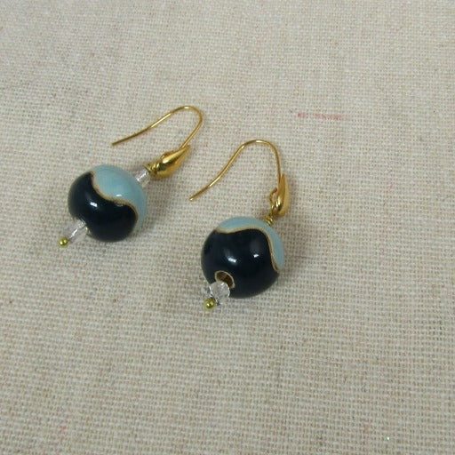 Light & Dark Blue Handmade Drop Earrings Gold - VP's Jewelry  