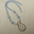 Light Blue & White Flower Handmade Artisan Pendant Necklace - VP's Jewelry