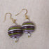 Purple & Lilac Striped Handmade Bead Earrings - VP's Jewelry  