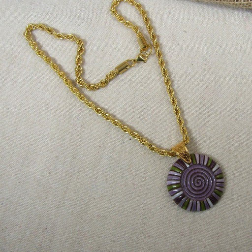 Purple & Lilac Handmade Pendant Necklace - VP's Jewelry