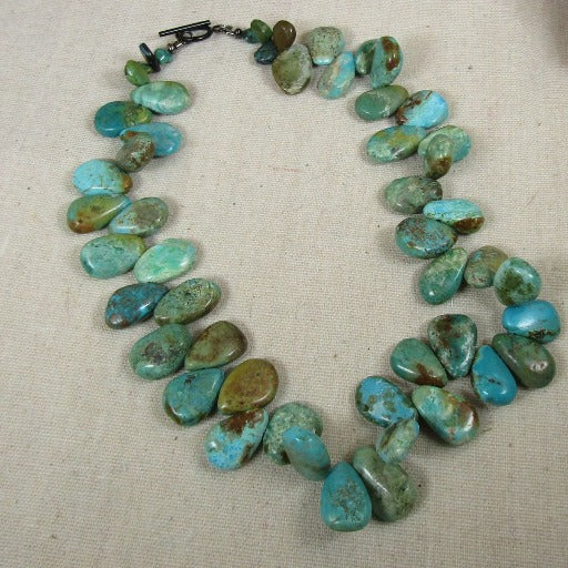 Handmade Turquoise Teardrop Necklace Chunky - VP's Jewelry