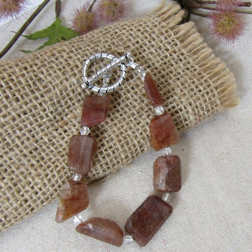 Gemstone Nugget Bracelet Brown - VP's Jewelry