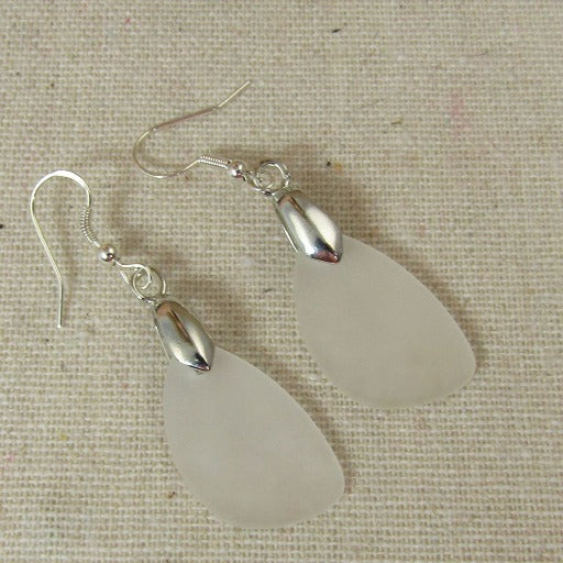 Frosted Crystal Sea Glass Earrings