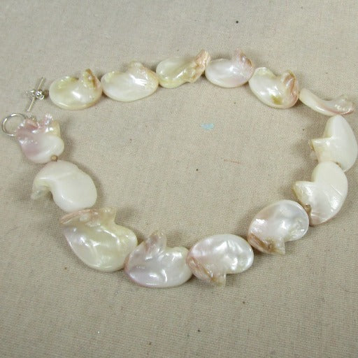 White Sea Shell Beaded  Necklace