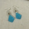 Aqua Sea Glass & Silver Earrings - VP's Jewelry