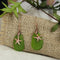 Olive Green Sea Glass Earrings Copper Star Fish - VP's Jewelry