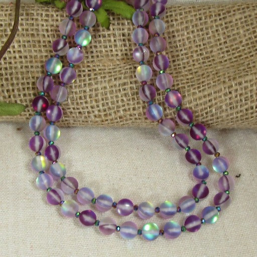 Lavender Double Strand Sea Glass Necklace - VP's Jewelry