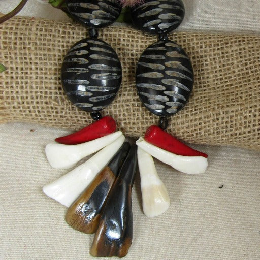 Rare Horn Zebra Matric & Tusk Statement Necklace - VP's Jewelry  