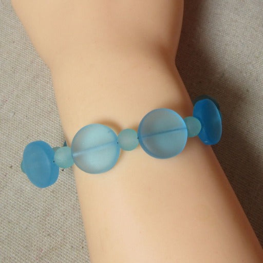 Aqua Sea Glass Bracelet