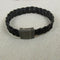 Handcrafted Men's Black Braided Leather Bracelet - VP's Jewelry