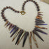 Artisan Handmade Lavender & Tan Statement Necklace - VP's Jewelry  