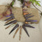 Artisan Handmade Lavender & Tan Statement Necklace - VP's Jewelry  