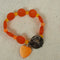 Orange Sea Glass Beaded Bracelet