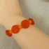 Orange Sea Glass Beaded Bracelet