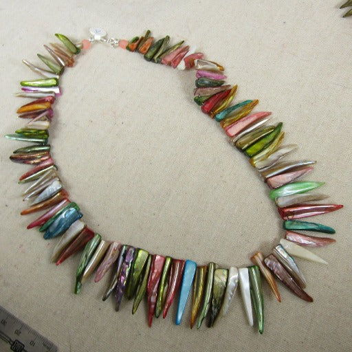 Multi-colored Sea Shell Bib Necklace
