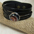 Unisex Black Leather Cuff Bracelet Boho Style - VP's Jewelry