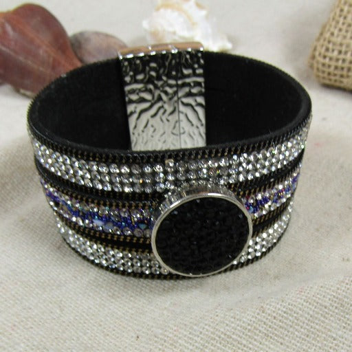 Black Suede Cuff Bracelet - VP's Jewelry