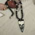 African Batik Bone Mask Pendant Necklace - VP's Jewelry