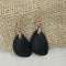 Black Sea Glass Earrings On Copper