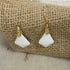 White Sea Glass Triangle Drop Earrings