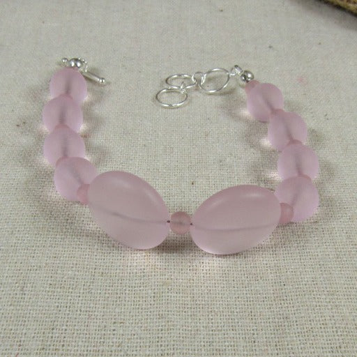 Pink sea glass ocean inspired bracelet - VP's Jewelry