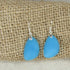 Opaque Blue Opal Sea Glass Earrings