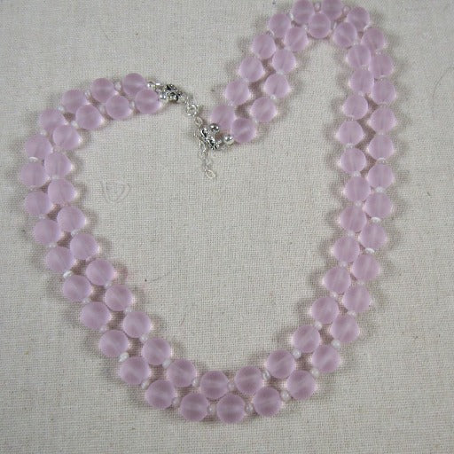 Blossom Pink Double Strand Sea Glass Necklace - VP's Jewelry