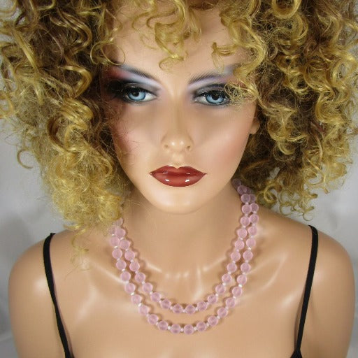 Blossom Pink Double Strand Sea Glass Necklace - VP's Jewelry