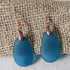 Classic Peacock Sea Glass Drop Earrings