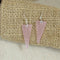 Pink Triangle Sea Glass  Earrings