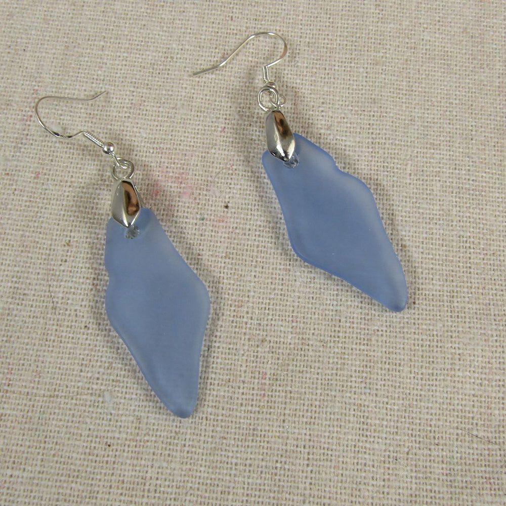 Sky Blue Sea Glass Earrings