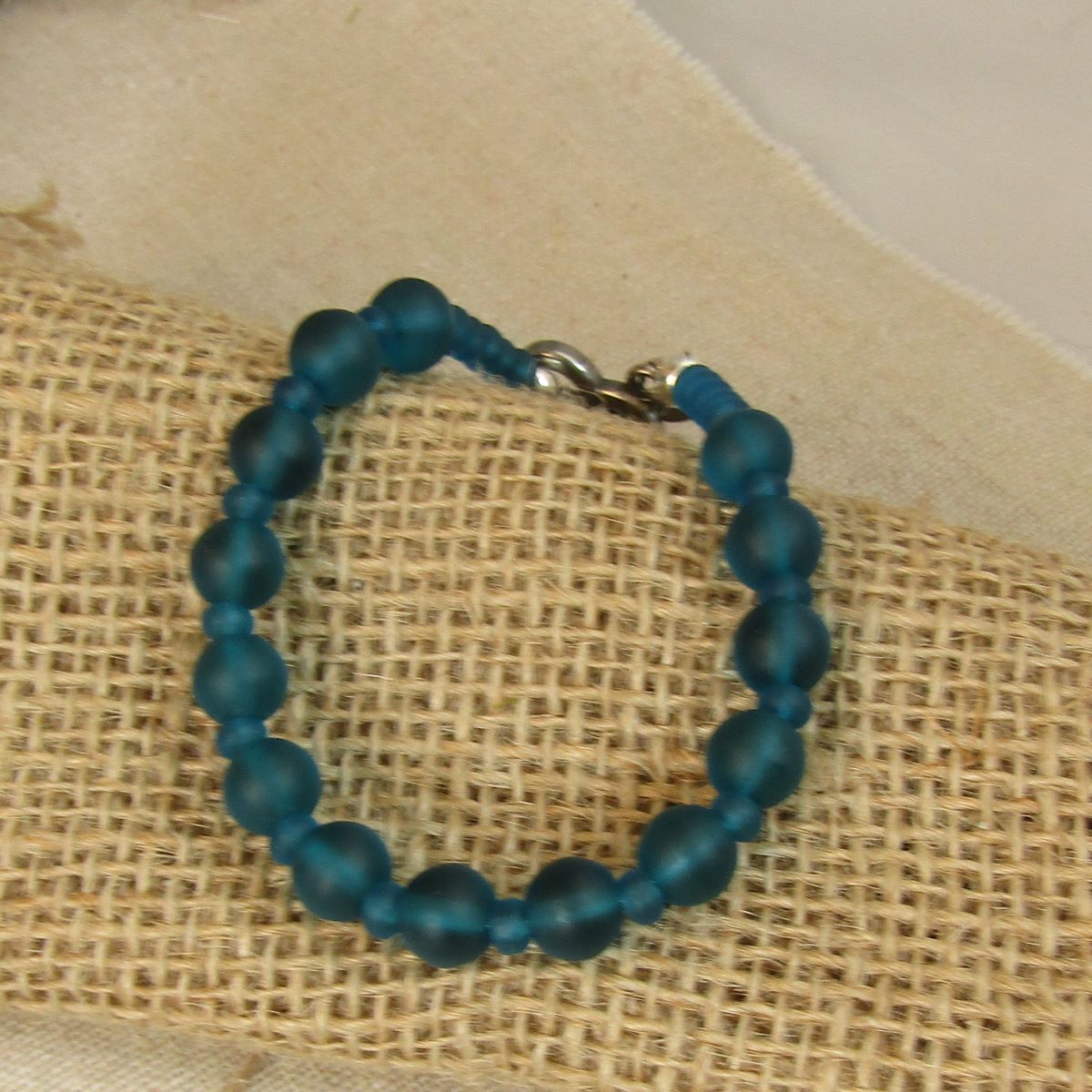Classic Peacock Sea Glass Bracelet