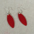 Bright Red Sea Glass Earrings