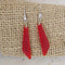 Red Sea Glass Bead Earrings with Crystal Accents