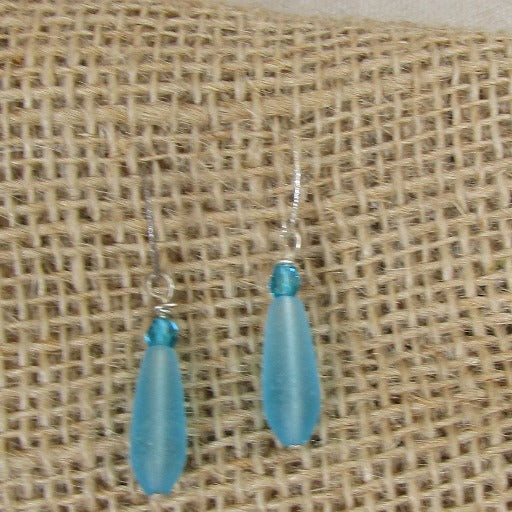 Turquoise Sea Glass Earrings