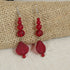 Ruby Red  Sea Glass Long  Earrings
