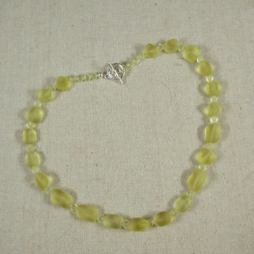Pale Yellow Sea Glass Necklace - VP's Jewelry