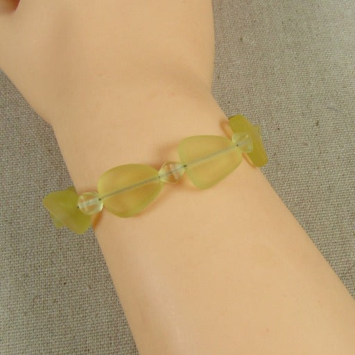 Pale Yellow Sea Glass Bracelet