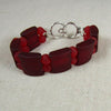 Ruby Red Sea Glass Cuff Bracelet - VP's Jewelry