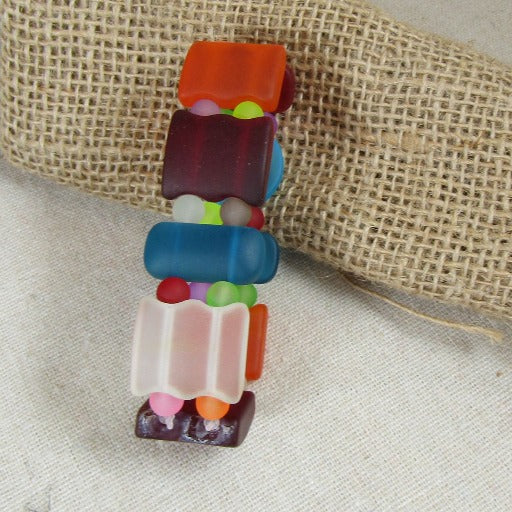 Multi-colored Sea Glass Cuff Bracelet