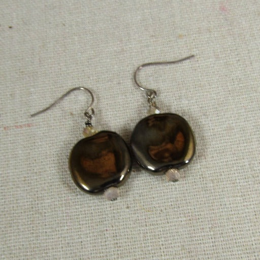 Delicate Black Kazuri Earrings - VP's Jewelry  