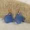 Sapphire Blue Sea Glass Drop Earrings - VP's Jewelry